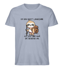 Lade das Bild in den Galerie-Viewer, Bin nicht langsam Faultier - Unisex Organic Shirt - Babyblau