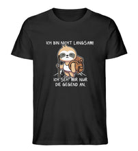 Lade das Bild in den Galerie-Viewer, Du kannst nicht verstehen, warum dich beim Wandern alles als langsam bezeichnen? Dabei geht es dir doch darum, die Natur zu bewundern! Mit diesem Shirt sind die Diskussionen endgültig vorüber!